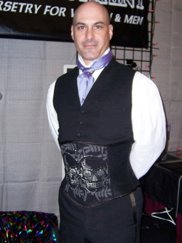 Master Feenix modeling our Beaded Skull Men's Underbust, wardrobe his own, 2007