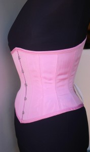 Exquisite Restraint underbust in pink taffeta