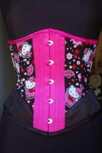 Hello Kitty Geishas in Pink & Black by Exquisite Restraint Corsets
