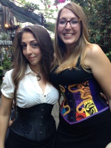 Lovely friends Brie and Jaime modeling their custom underbusts at the Antebellum "Cinch Me" Corset Art Show, May 2014